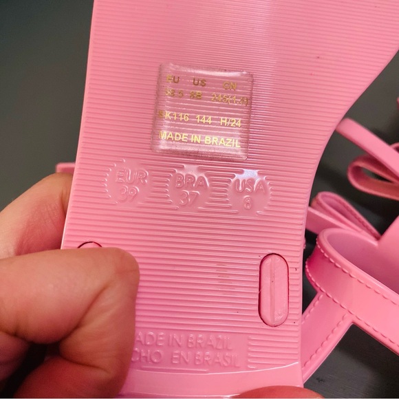 Stuart Weitzman Felicity Bow Jelly Sandals In Pink Size 38.5 / 8 - Picture 11 of 11